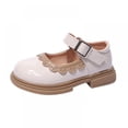 thumbnail image 1 of Kids Girls Dress Shoes Mary Janes Vintage Pearls Little Girl's PU Leather Princess Shoes School Kids Flats Shoes, 1 of 5