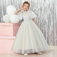 thumbnail image 1 of Girls Dresses Beige Dress for Girls Toddler Tulle Dress Flower Girl Dresses Children's Day Dresses for Girls 11-12 Years, 1 of 8