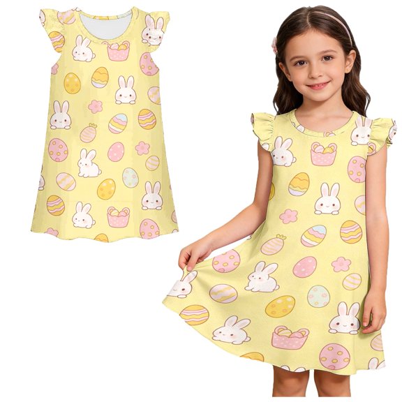Kids Girls' Dresses Easter Outfits Crewneck Sleeveless Summer Dresses For Teens Size 9-10 Years Girls Clothes