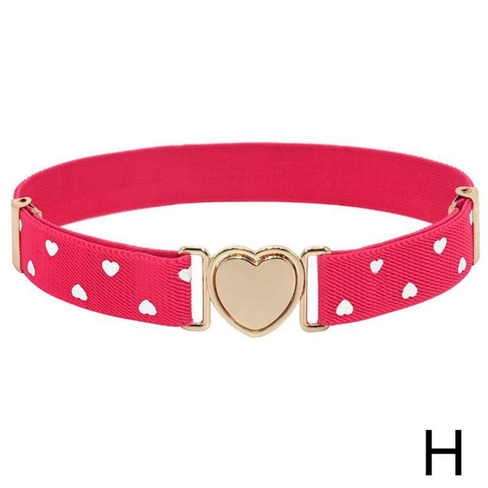 Kids Girls Elastic Belts Adjustable Waist Belt Teen Heart Pants Dresses