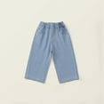 thumbnail image 1 of Kids Girls'Fashion Jeans Denim Elastic Wasit Wide Leg Denim Pants Girls Jeans for Little Girls 3-4 Years, 1 of 8