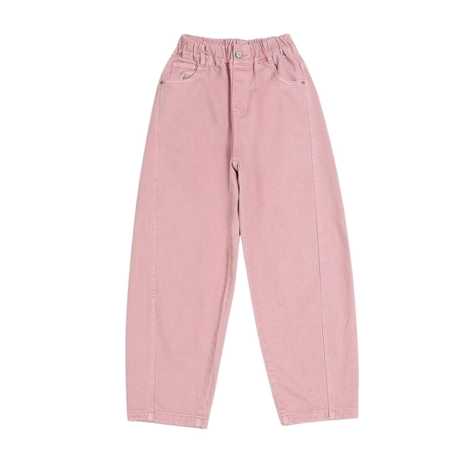 Girls' High Waist Solid Color Pants - Versatile Summer Style