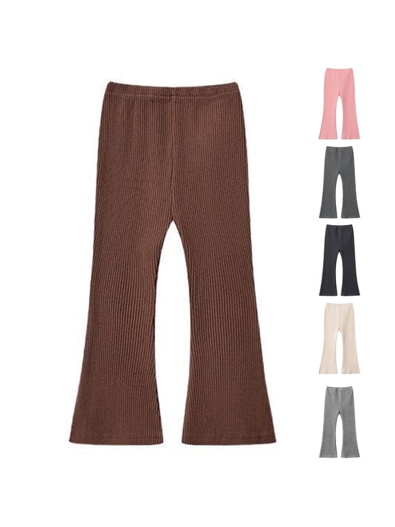 Kids Girls Flare Leggings School Uniform Pants Micro Flare Pants Stretch Outer Layer Leggings Girls Bottoms Trousers 1-2T