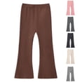 thumbnail image 1 of Kids Girls Flare Leggings School Uniform Pants Micro Flare Pants Stretch Outer Layer Leggings Girls Bottoms Trousers 2-3T, 1 of 3