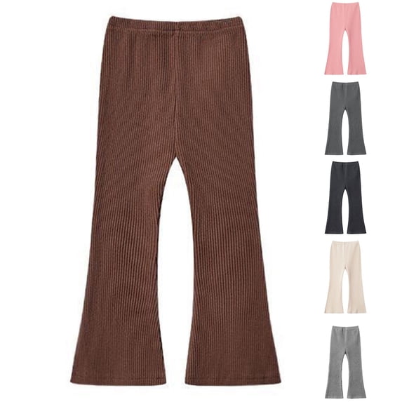 Kids Girls Flare Leggings School Uniform Pants Micro Flare Pants Stretch Outer Layer Leggings Girls Bottoms Trousers 2-3T