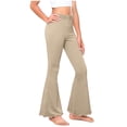 thumbnail image 1 of Kids Girls Flare Leggings Wide Elastic Waist Bell Bottom Trousers Ruffle Hem Slim Fit Pants for Yoga Party Daily Wear, 4T-16Y, 1 of 9