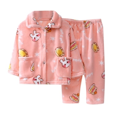 A2Z 4 Kids Girls Stars Print Flannel Fleece Pyjama Set – Extra Soft Black Lounge Set