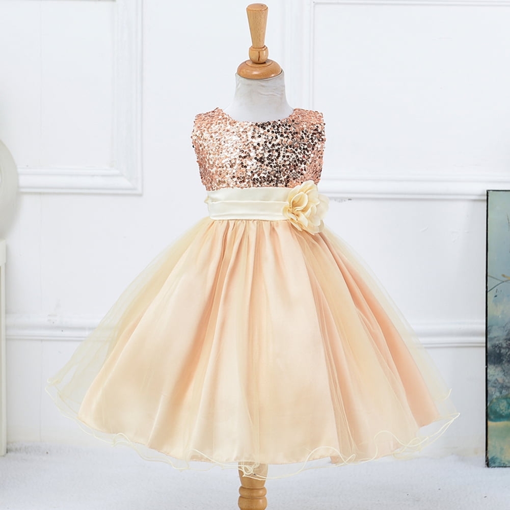 bridesmaid princess dress Elegant Bridesmaid Long Princess Gown For Kids Girls Dark blue / 150(9-10years) main image 0