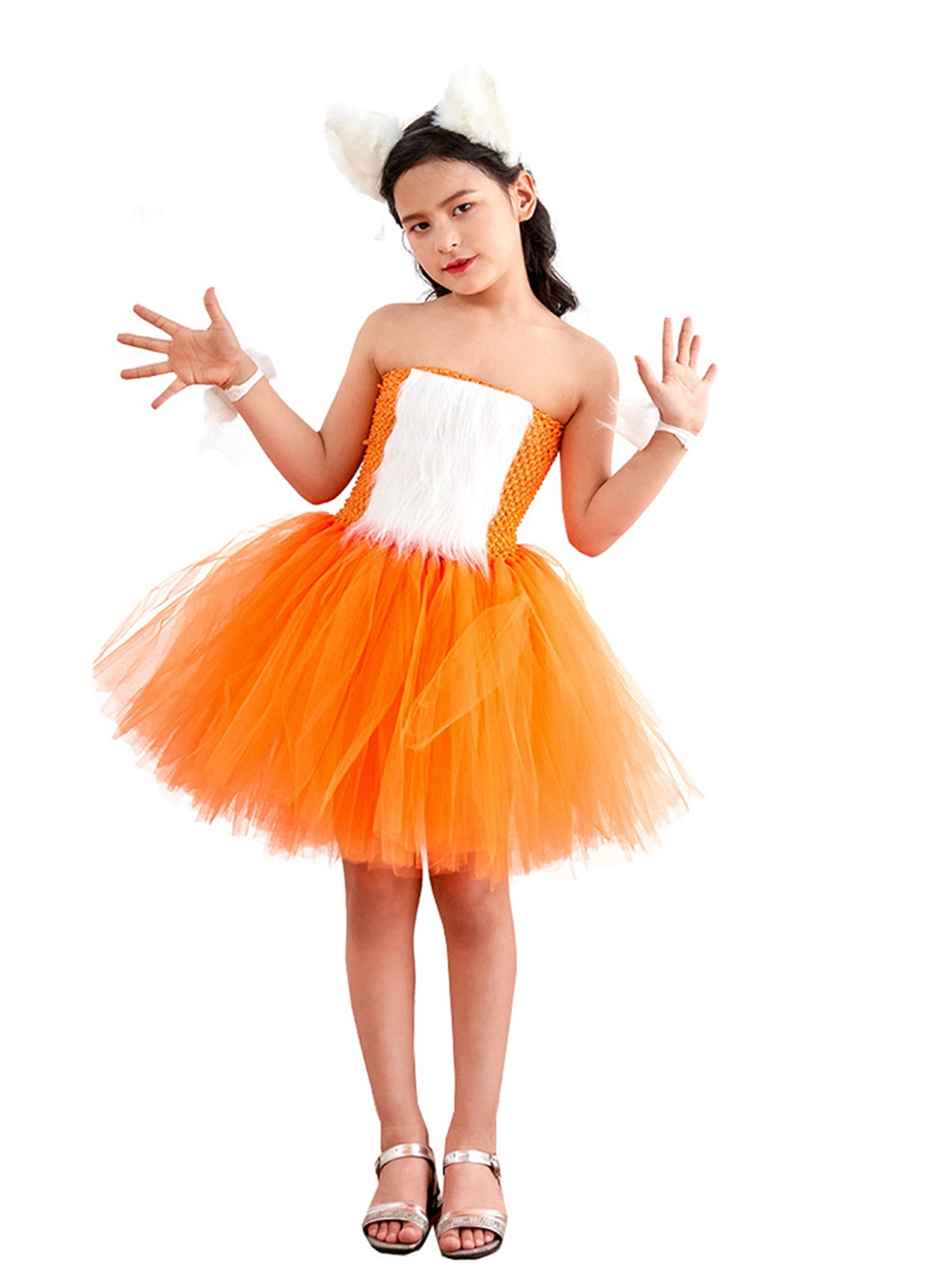Once Upon A Tutu Fox Costume Accessory Kit For Kids - Includes Tutu & Fox Ears Headband