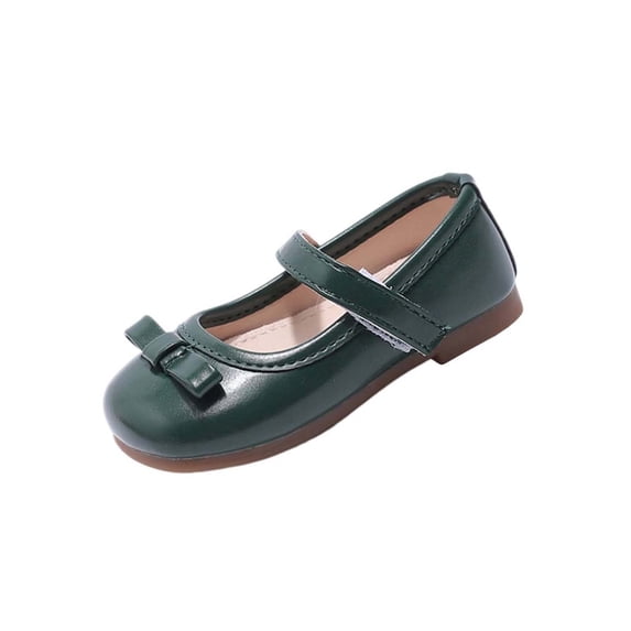 Kids Girls Green Faux Faux Leather Mary Janes Non-Slip Comfort Shoes Girls Green Mary Jane Flats Kids Little Kid Adjustable Dress Shoes,Size 1