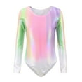 thumbnail image 1 of Kids Girls Gymnastics Bodysuit Ballet Leotard Dancewear Long Sleeve Tie-dyed Gym Suit Onesies Training Suit for Dance 5-12Y, 1 of 7