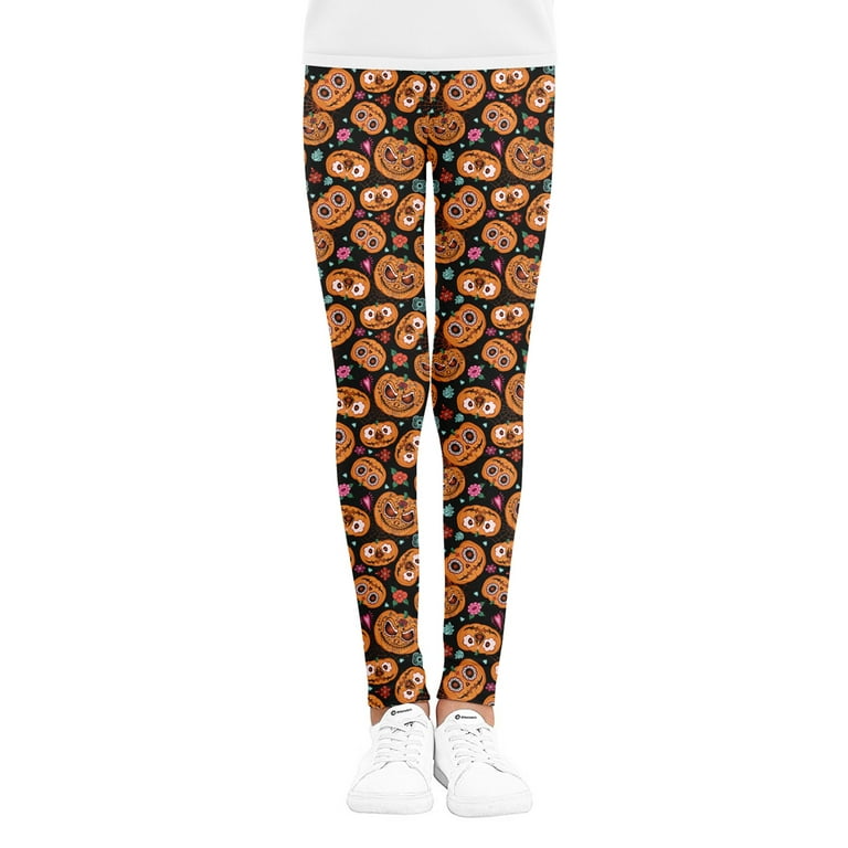 Kids Girls Halloween Leggings Pumpkin Print Tights Trousers for Teen Girls  Yoga Pants
