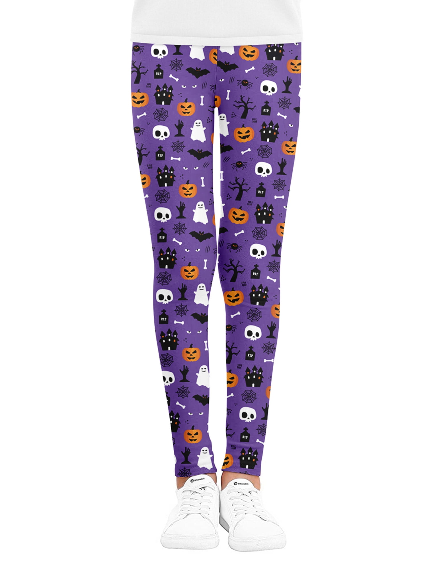 Kids Girls Halloween Leggings Pumpkin Print Tights Trousers for