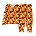 thumbnail image 1 of Kids Girls Halloween Pajamas Set Pumpkin Ghost Bat Print Pajamas Set Crewneck Soft Long Sleeve Comfort T Shirt Top Shirts Pants Set Kids Boys Pjs Size 6-7 Years, 1 of 5