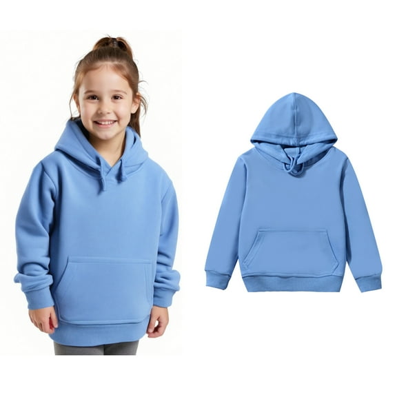 Kids Girls Hoodie Blue Hoodies Long Sleeve Pullover Tops Winter Clothes Girls Clothes 9-11 Years