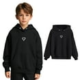 thumbnail image 1 of Kids Girls Hoodie Casual Long Sleeve Hoodie Sweatershirt Pullover Heart Print Hoodie kids Fall Winter Clothes 4T Girl Clothes, 1 of 8