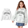 thumbnail image 1 of Kids Girls Hoodie Chicago City Letter Print Hoodie Long Sleeve Casual Basic Pullover Sweatshirt Hoodie Warm Fall Winter Clothes Girls Clothes 7-8 Years Kids Clothes, 1 of 5