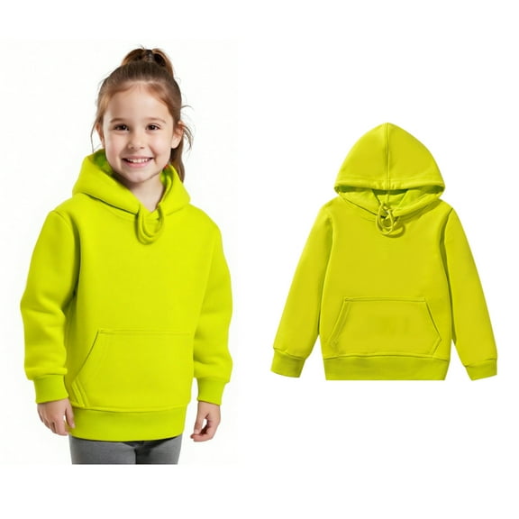Kids Girls Hoodie Green Hoodie Long Sleeve Lightweight Pullover Tops Loose Sweatshirt Fall Winter Clothes Boy Clothes 5-6 Years