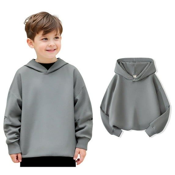 Kids Girls Hoodie Grey Hoodie Casual Long Sleeve Hooded Sweatshirt Top Fall Winter Clothes Little Girl Clothes 4-5 Years Kids Clothes