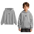 thumbnail image 1 of Kids Girls Hoodie Heart-patterned Hoodie Long Sleeve Hooded Sweatshirt Top Fall Clothes Kids Clothes Boys Size 4-5 Years, 1 of 7