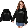 thumbnail image 1 of Kids Girls Hoodie Brooklyn Letter Print Hooded Long Sleeve Lightweight Pullover Tops Loose Sweatshirt Winter Clothes Toddler 6-7 Years Boys Clothes Kids Clothes, 1 of 5