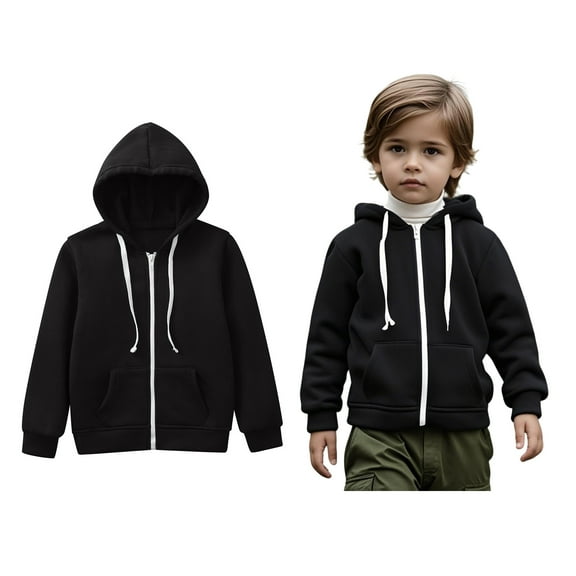 Kids Girls Hoodie Kids Full Zip Hoodies Long Sleeve Hooded Sweatshirt Top Winter Clothes Little Girls Clothes Size 3-4 Years