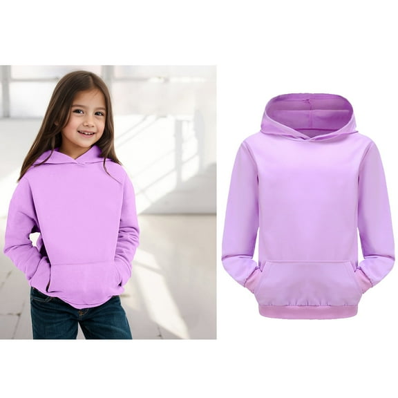 Kids Girls Hoodie Kids Purple Hoodie Casual Long Sleeve Hoodies Warm Fall Winter Clothes 6-7 Years Girl Clothes