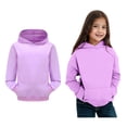 thumbnail image 1 of Kids Girls Hoodie Kids Purple Hoodies Long Sleeve Casual Basic Pullover Sweatshirt Hoodie Warm Fall Winter Clothes Girls Sweatshirts Size 8-9 Years, 1 of 4