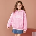 thumbnail image 1 of Kids Girls Hoodie Long Sleeve Hooded Sweatshirt Top Letter Print Hoodie kids Fall Winter Clothes Size 11-12 Years Girls Clothes, 1 of 4