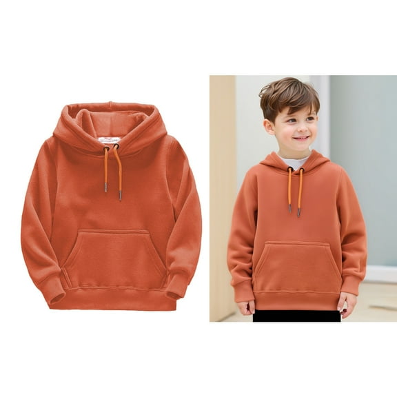 Kids Girls Hoodie Orange Hoodie Long Sleeve Casual Basic Pullover Sweatshirt Hoodie Fall Clothes Kids Clothes Boys Size 8-10 Years