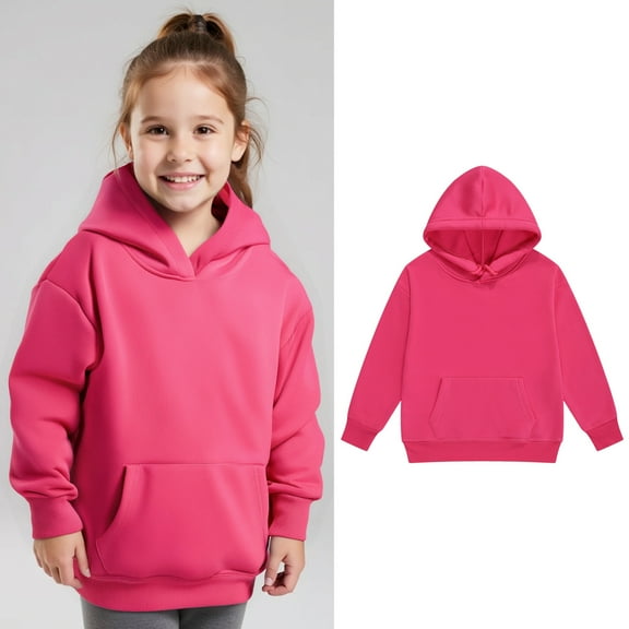 Kids Girls Hoodie Red Hoodie Casual Long Sleeve Sweatshirts Fall Winter Clothes Boy Clothes 6-7 Years