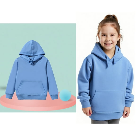 Kids Girls Hoodies Blue Hoodies Long Sleeve Soft Sweatshirts Top Fall Winter Clothes Girls Sweatshirts Size 3-4 Years
