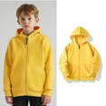 thumbnail image 1 of Kids Girls Hoodies Casual Long Sleeve Sweatshirts with Zipper Yellow Hoodies Pocket kids Fall Clothes Kids Clothes Girls Size 4T, 1 of 7