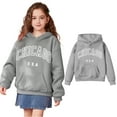 thumbnail image 1 of Kids Girls Hoodies Chicago City Letter Print Hooded Casual Long Sleeve Classic Hoodie Fall Winter Clothes Girls Clothes Size 5-6 Years Kids Clothes, 1 of 4