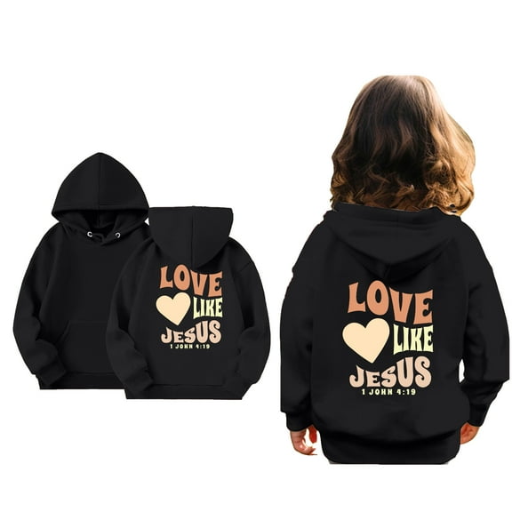 Kids Girls Hoodies Christian Sweatshirts Long Sleeve Graphic Hoodies Comfy Loose Pullover Top Cute Clothes 8-9 Years Old Boy Clothes Cute Boy Girl Clothing