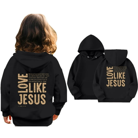 Kids Girls Hoodies Christian Sweatshirts Long Sleeve Graphic Sweatshirt Warm Loose Pullover Top Faith Over Fear Hoodie Girl Clothes Size 6-7 Years Cute Boy Girl Clothing