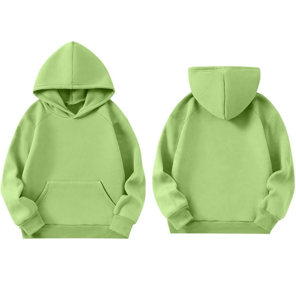 Kids Girls Hoodies Green Hooded Long Sleeve Pullover Tops Fall Clothes Girls Tops Size 5-6 Years