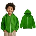 thumbnail image 1 of Kids Girls Hoodies Green Zip Up Hooded Casual Long Sleeve Sweatshirts Jackets Fall Clothes Girls 9-10 Years Clothes Kids Clothes, 1 of 7