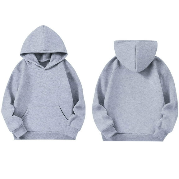 Kids Girls Hoodies Grey Hooded Long Sleeve Soft Sweatshirts Top Fall Clothes Girls Sweatshirts Size 9-10 Years
