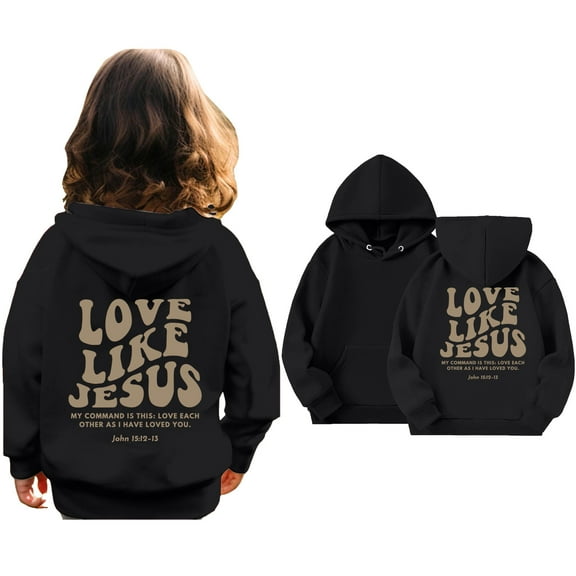 Kids Girls Hoodies Jesus Loves You Hoodie Long Sleeve Graphic Hoodies Warm Loose Pullover Top Preppy Clothes Girls Clothes Size 5-6 Years Cute Boy Girl Clothing