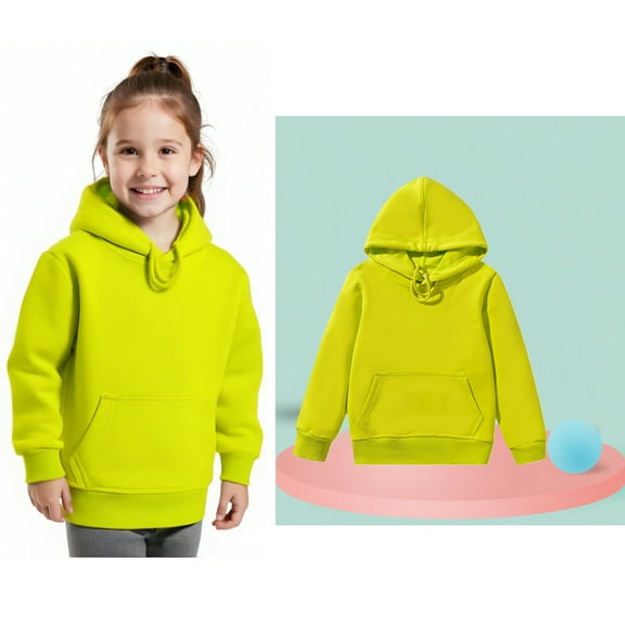 Kids Girls Hoodies Kids Green Hooded Casual Long Sleeve Hoodies Fall Winter Clothes Little Girl Clothes 5-6 Years