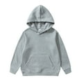 thumbnail image 1 of Kids Girls Hoodies Kids Grey Hoodies Casual Long Sleeve Sweatshirts Jackets Winter Clothes 3-4 Years Boy Clothes, 1 of 3