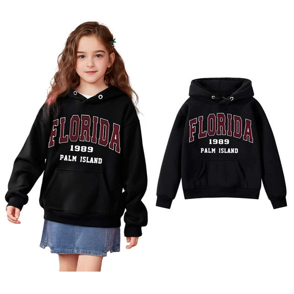 Kids Girls Hoodies Kids Letter Pattern Hooded Long Sleeve Pullover Hoodie Sweatshirt Fall Winter Clothes 4-5 Years Old Boy Clothes