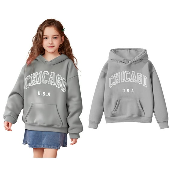 Kids Girls Hoodies Kids Letter Pattern Hoodie Casual Long Sleeve Classic Hoodie Fall Clothes Size 4-5 Years Boys Clothes