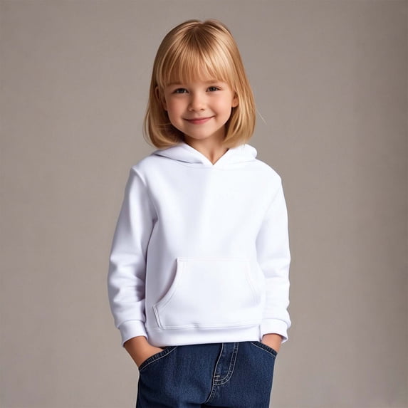 Kids Hoodies Boys Kids White Hoodie Long Sleeve Pullover Tops Winter Clothes Girls Clothes Size 6-8 Years