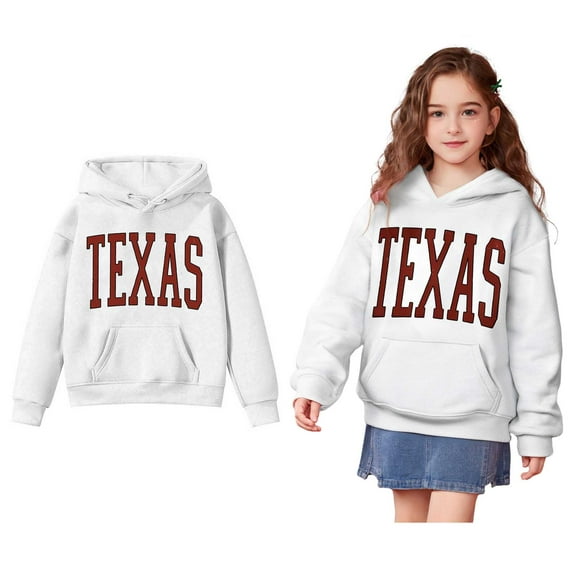 Kids Girls Hoodies Letter Pattern Hooded Casual Long Sleeve Hoodie Sweatershirt Pullover Warm Fall Winter Clothes Little Girls Clothes Size 3-4 Years