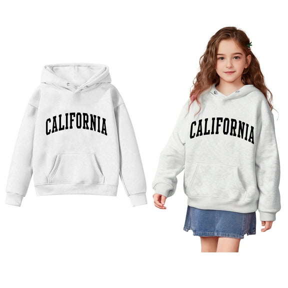 Kids Girls Hoodies Letter Pattern Hoodie Long Sleeve Pullover Hoodie Sweatshirt Fall Winter Clothes Kids Boy Clothes 4-5 Years