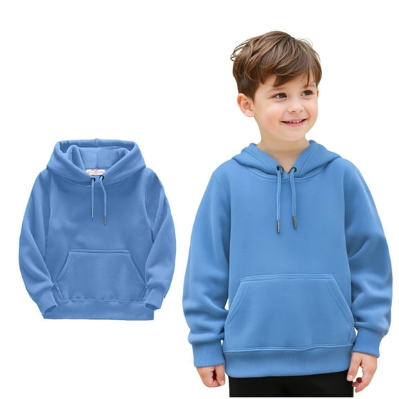 Kids Girls Hoodies Long Sleeve Hooded Sweatshirt Top Blue Hooded Warm Fall Winter Clothes Little Girls Clothes Size 4T