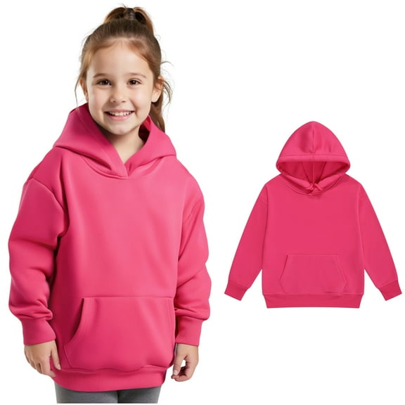 Kids Girls Hoodies Long Sleeve Lightweight Pullover Loose Sweatshirt Red Hooded Fall Clothes Toddler Girls Clothes 7-8 Years