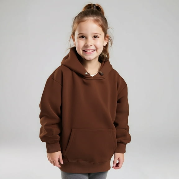 Kids Girls Hoodies Long Sleeve Pullover Hoodie Sweatshirt Solid Color Hoodies kids Fall Winter Clothes Toddler 8-9 Years Boys Clothes